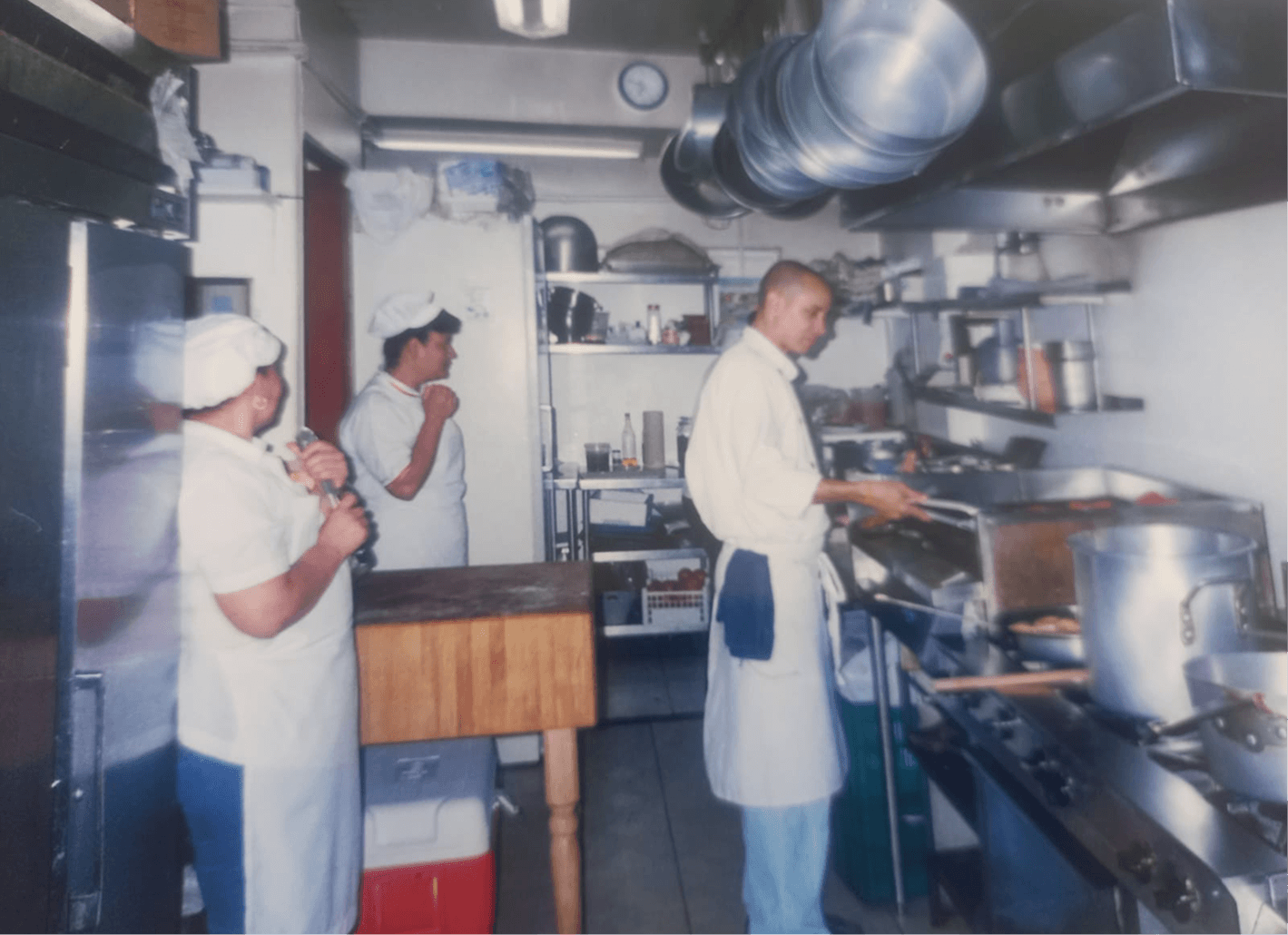 La cocina del restaurante en sus primeros años